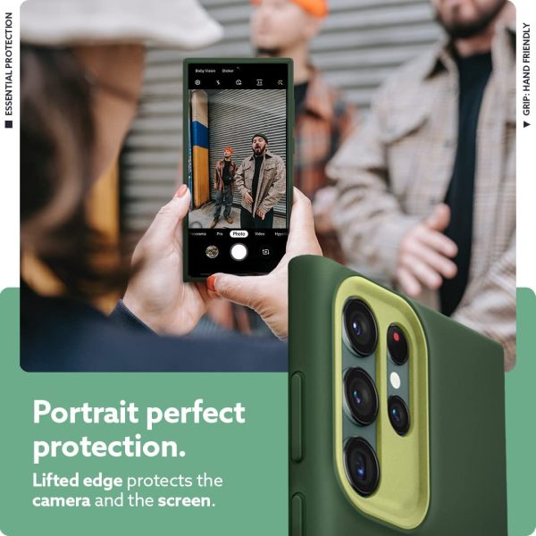 Galaxy S22 Ultra NanoPop Dual tone Liquid Silicone Case by Caseology - Avo Green - ACS04437 - Image 3