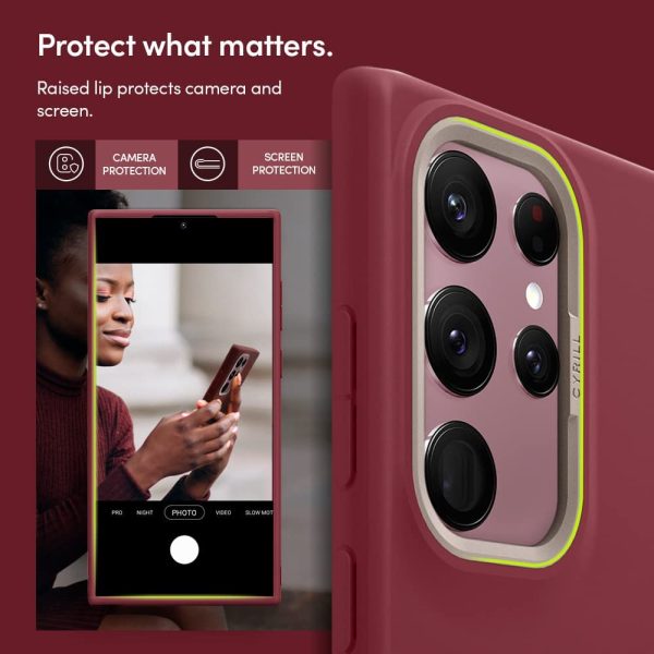 Galaxy S22 Ultra Color Brick Case by CYRILL Spigen - ACS03933 - Sangria - Image 3