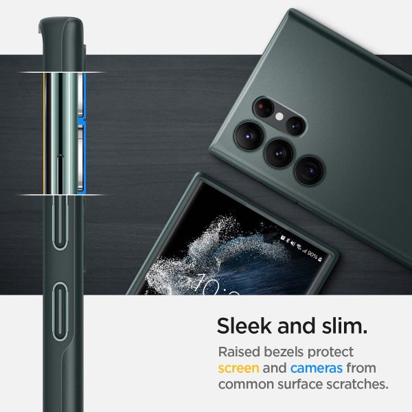 Galaxy S22 Ultra Thin Fit Case by Spigen - ACS04517 - Abyss Green - Image 3