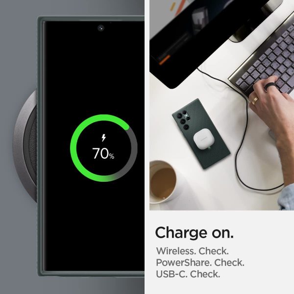 Galaxy S22 Ultra Liquid Air Case by Spigen ACS04518 - Abyss Green - Image 4