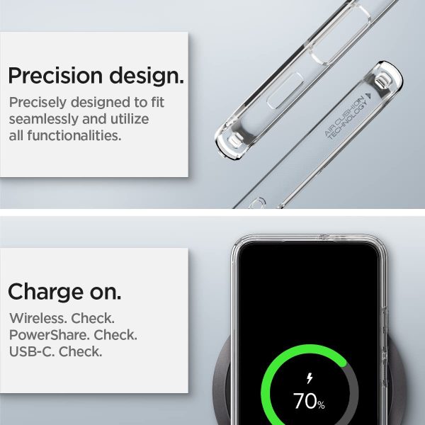 Galaxy S22 Ultra Hybrid TPU + PC Case by Spigen ACS03988 - Crystal Clear - Image 3