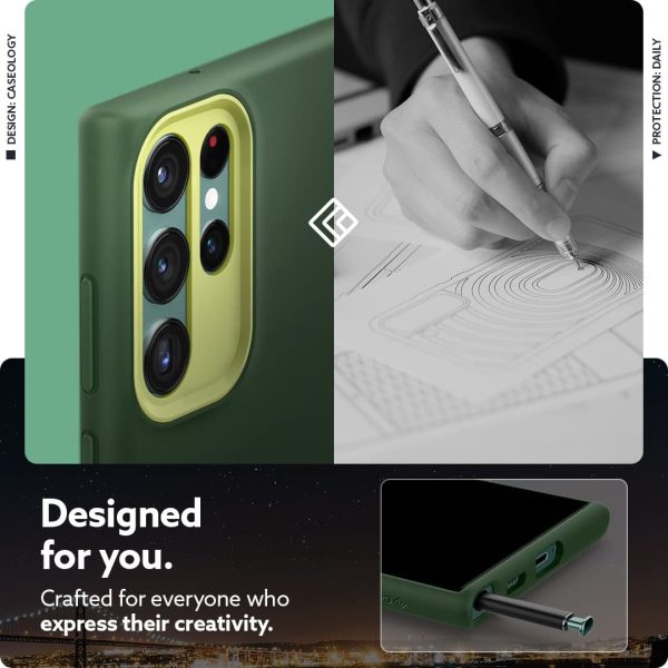Galaxy S22 Ultra NanoPop Dual tone Liquid Silicone Case by Caseology - Avo Green - ACS04437 - Image 5