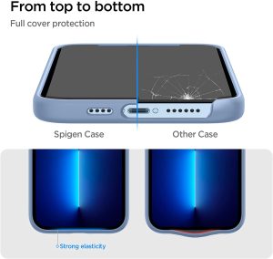 Apple iPhone 13 Pro Max Silicone Fit Soft Case by Spigen - ACS03907 - Sierra Blue - Image 3