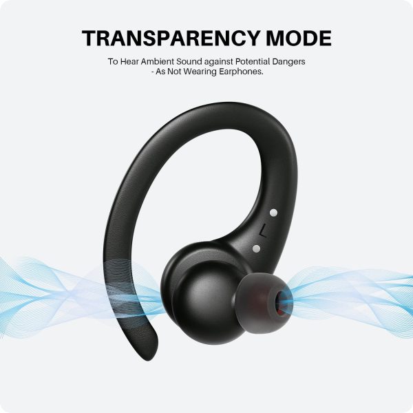 Tribit MoveBuds H1 Earbuds IPX8 Waterproof by SGS and 65H Playtime for Intense Sports Bluetooth 5.2 Earphones with Transparency Mode - Image 4