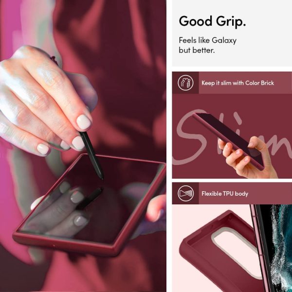 Galaxy S22 Ultra Color Brick Case by CYRILL Spigen - ACS03933 - Sangria - Image 2