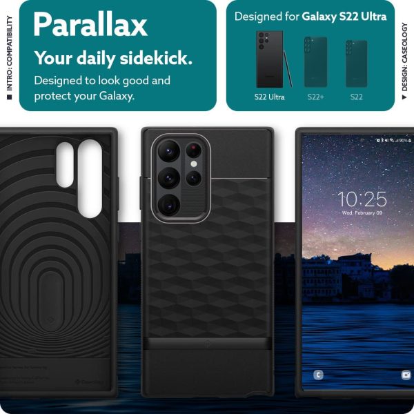 61zOo3YsoiL._AC_SL1080_ Galaxy S22 Ultra Parallax Protective Case by Caseology - Matte Black - ACS03939 - Image 7