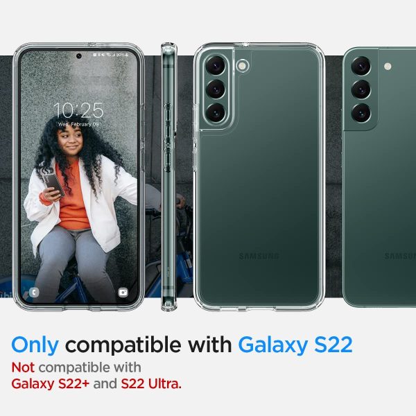 Galaxy S22 Ultra Hybrid TPU + PC Case by Spigen ACS03988 - Crystal Clear - Image 6