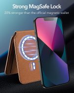Magsafe Wallet & Stand by ESR made from Vegan Leather by ESR - Tan Brown Suede - Image 5