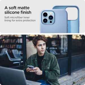 Apple iPhone 13 Pro Max Silicone Fit Soft Case by Spigen - ACS03907 - Sierra Blue - Image 5