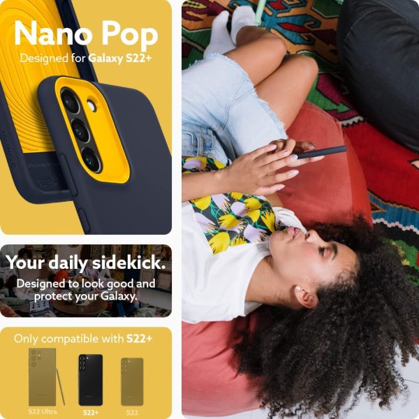 Galaxy S22 Plus NanoPop Dual tone Liquid Silicone Case by Caseology - Blueberry Navy - ACS03972 - Image 8