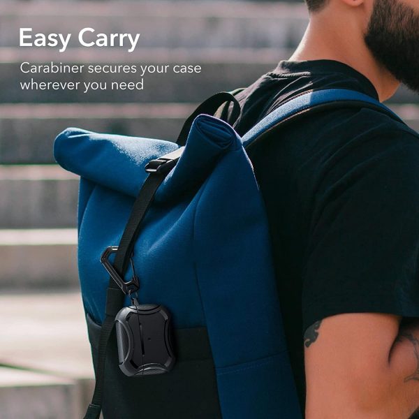71ZhmRyQ0PL._AC_SL1500_ AirPods Pro 2022 / 2019 Case Cyber Armor Tough Case Magsafe compatible Magnetically Locking Lid by ESR -  Black - Image 4