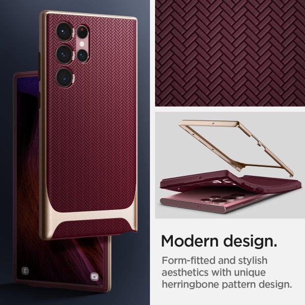 Galaxy S22 Ultra Neo Hybrid Case by Spigen - ACS04382 - Burgundy - Image 4