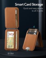 Magsafe Wallet & Stand by ESR made from Vegan Leather by ESR - Tan Brown Suede - Image 7