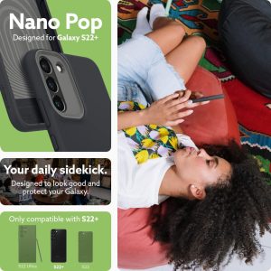 Galaxy S22 Plus NanoPop Dual tone Liquid Silicone Case by Caseology - Black Sesame - ACS03971 - Image 9