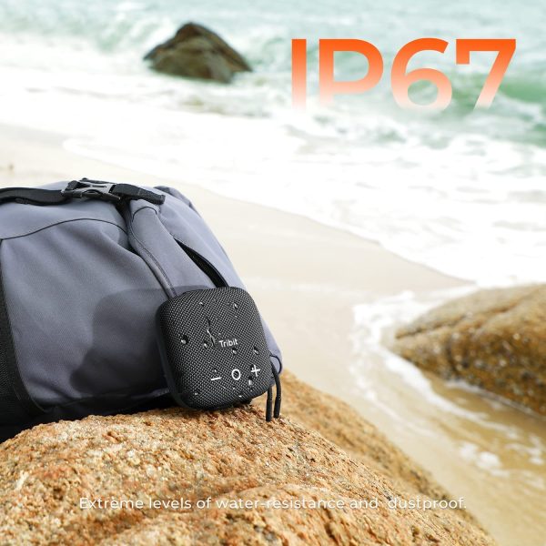 Tribit StormBox Micro 2 Portable Speaker 90dB Loud Sound Deep Bass IP67 Waterproof Small Speaker Built-in Strap, 12H Playtime, 120ft Bluetooth Range - black - Image 6