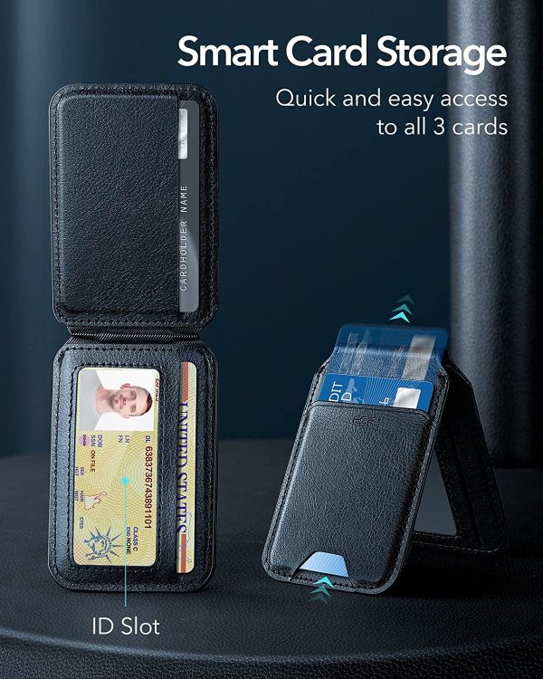 81vqupqVePL._AC_SL1500_ Magsafe Wallet & Stand by ESR made from Vegan Leather by ESR - Black Sheepskin Leather - Image 7