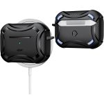 AirPods Pro 2022 / 2019 Case Cyber Armor Tough Case Magsafe compatible Magnetically Locking Lid by ESR - Black
