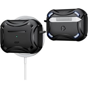 AirPods Pro 2022 / 2019 Case Cyber Armor Tough Case Magsafe compatible Magnetically Locking Lid by ESR -  Black