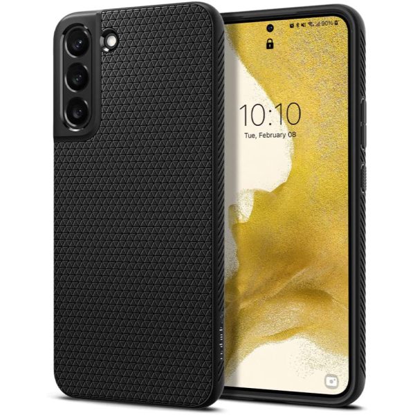Galaxy S22 Liquid Air Case by Spigen ACS03987 - Matte Black - Image 1
