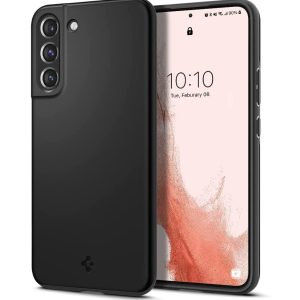 Galaxy S22 Thin Fit Slim Case by Spigen ACS03983 - Matte Black