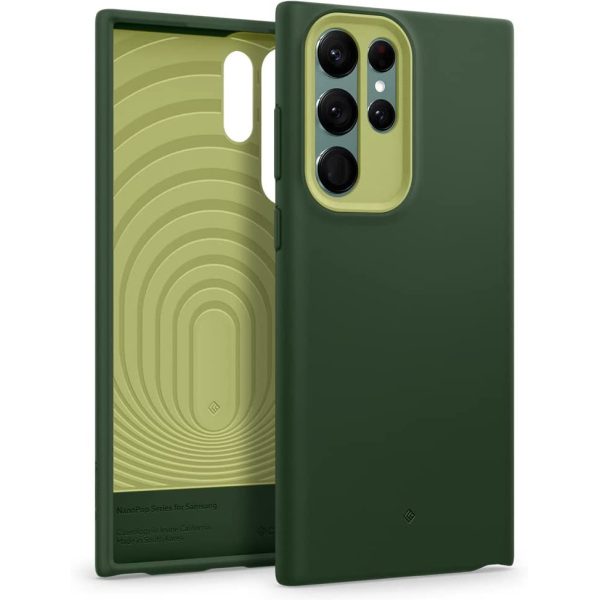 galaxy s22 ultra nanopop avo green caseology Galaxy S22 Ultra NanoPop Dual tone Liquid Silicone Case by Caseology - Avo Green - ACS04437 - Image 1