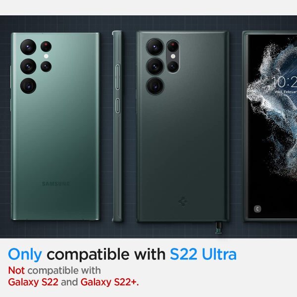 Galaxy S22 Ultra Thin Fit Case by Spigen - ACS04517 - Abyss Green - Image 7