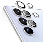 Galaxy S22 Ultra Camera Lens Protector , Scratch-Resistant Ultra-Thin Tempered Glass with Aluminum Edge - Set of 5 - Silver