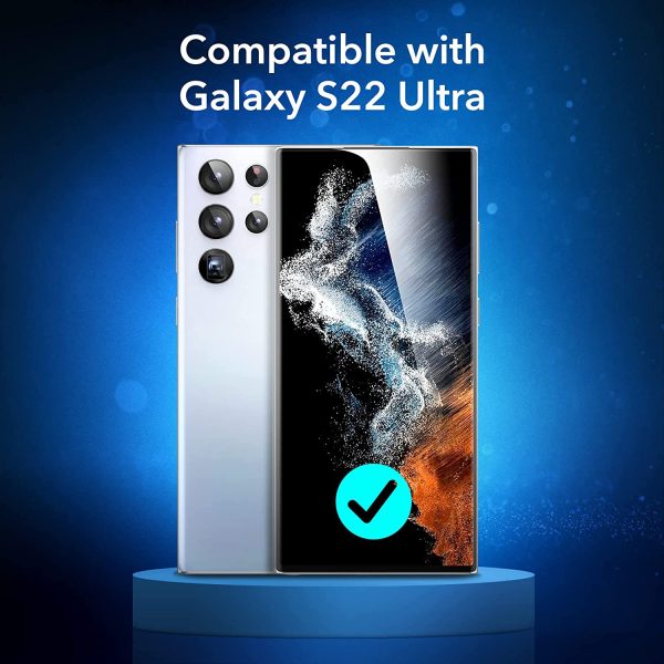 Galaxy S22 Ultra Camera Lens Protector , Scratch-Resistant Ultra-Thin Tempered Glass with Aluminum Edge - Set of 5 - Silver - Image 7