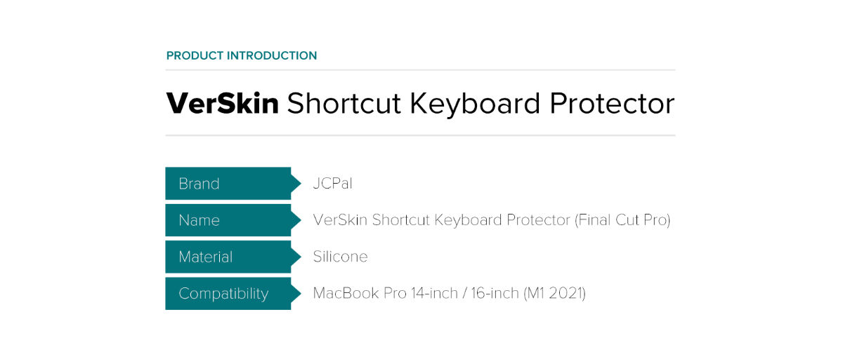 verskin jcpal macbook 14 macbook 16 final cut pro keyboard protector shortcut 2