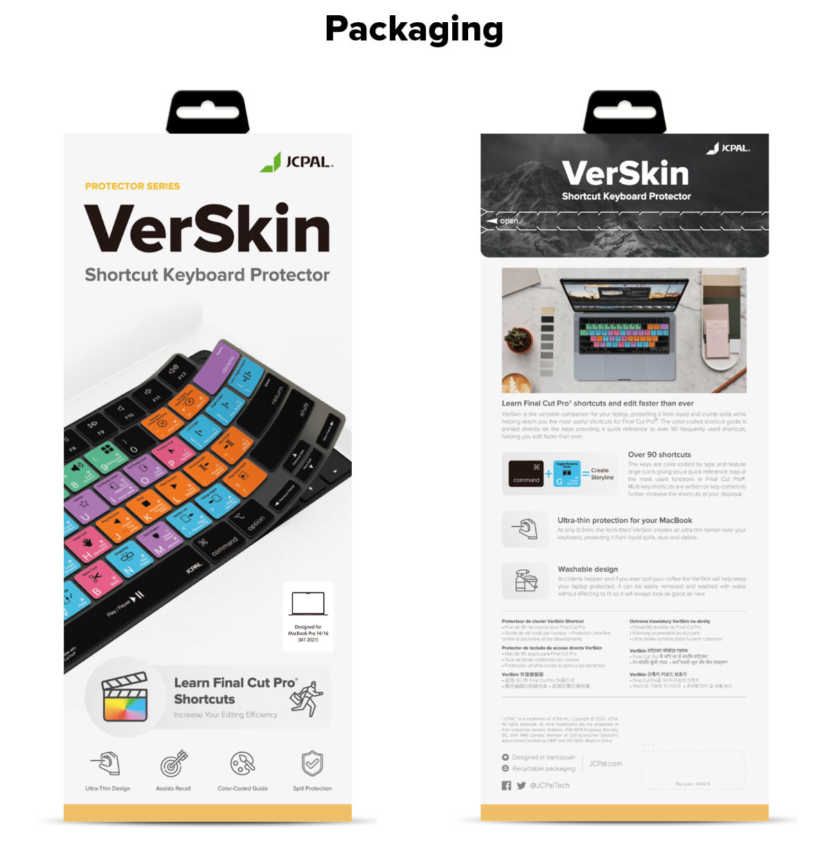 verskin jcpal macbook 14 macbook 16 final cut pro keyboard protector shortcut 9