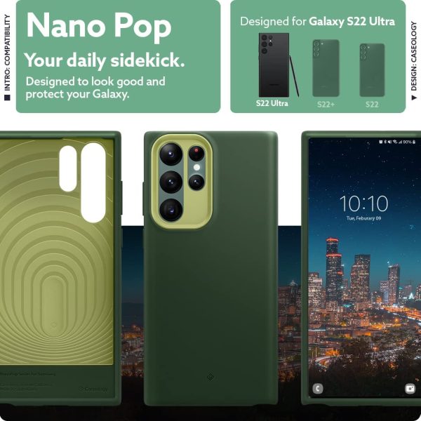 Galaxy S22 Ultra NanoPop Dual tone Liquid Silicone Case by Caseology - Avo Green - ACS04437 - Image 8