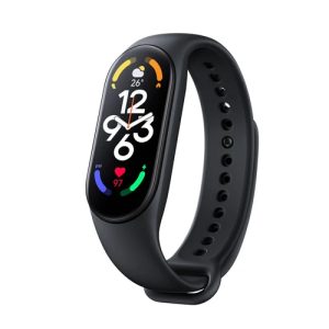 Mi Band 7 Fitness Band with 1.62'' AMOLED high-resolution, Custom band faces, All-day SpO₂ monitoring, Sleep monitoring, VO₂ max professional workout analysis, Heart rate monitoring, 5ATM water resistance - Black - Global Version