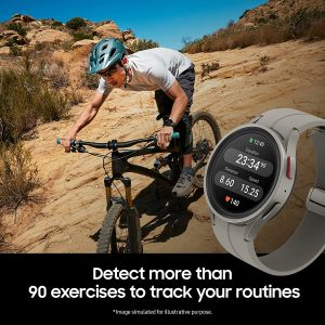 Galaxy Watch 5 Pro 45mm Bluetooth Smartwatch w/Body, Health, Fitness and Sleep Tracker, Improved Battery, Sapphire Crystal Glass, Enhanced GPS Tracking - Gray Titanium - Image 4