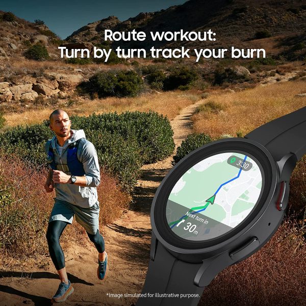 91Lq7+upj0L._AC_SL1500_ Galaxy Watch 5 Pro 45mm Bluetooth Smartwatch w/Body, Health, Fitness and Sleep Tracker, Improved Battery, Sapphire Crystal Glass, Enhanced GPS Tracking - Gray Titanium - Image 5
