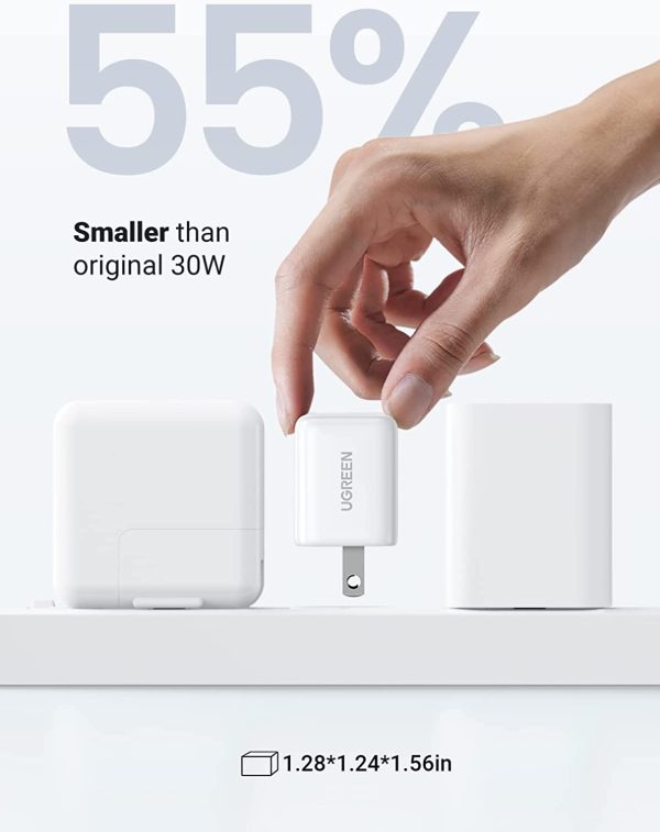 UGREEN AceCube 30W USB-C Power Charger, USB C Charger GaN Charger, PD PPS Fast Charger Block Compatible with MacBook Air/ iPhone 14 /, Galaxy S22/21, Pixel 6/6 Pro, iPad - 40918 - White - US Plug - Image 7