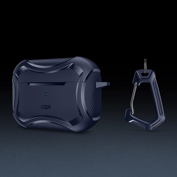 AirPods Pro 2022 / 2019 Case Cyber Armor Tough Case Magsafe compatible Magnetically Locking Lid by ESR -  Blue - Image 2