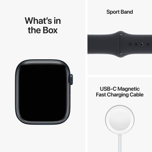 Apple Watch Series 8 - GPS, 45mm - Midnight Aluminum Case with Midnight Sport Band - Image 2