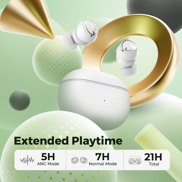 SoundPEATS Mini Pro Hybrid Active Noise Cancelling Wireless Earbuds, Bluetooth 5.2 Headphones with ANC, QCC3040, aptX Adaptive - AMT - White - Image 3