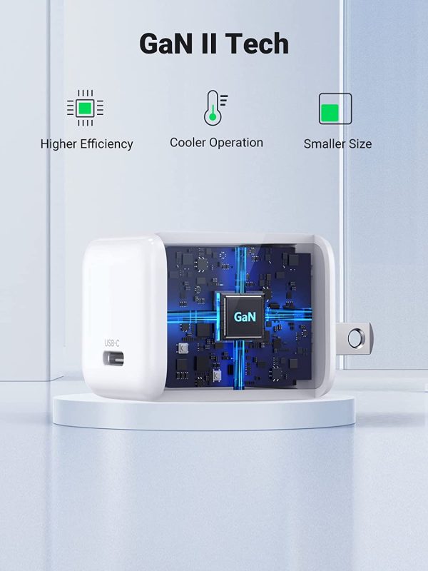 UGREEN AceCube 30W USB-C Power Charger, USB C Charger GaN Charger, PD PPS Fast Charger Block Compatible with MacBook Air/ iPhone 14 /, Galaxy S22/21, Pixel 6/6 Pro, iPad - 40918 - White - US Plug - Image 2