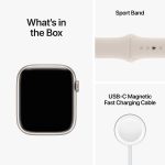Apple Watch Series 8 - GPS, 45mm - Starlight Aluminum Case with Starlight Sport Band - Image 2