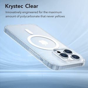 Apple iPhone 14 Pro Max Krystec Case with Halolock Ultra-Yellowing Resistant with Shockproof Military-Grade Protection and Polycarbonate Buttons - Clear - Image 7