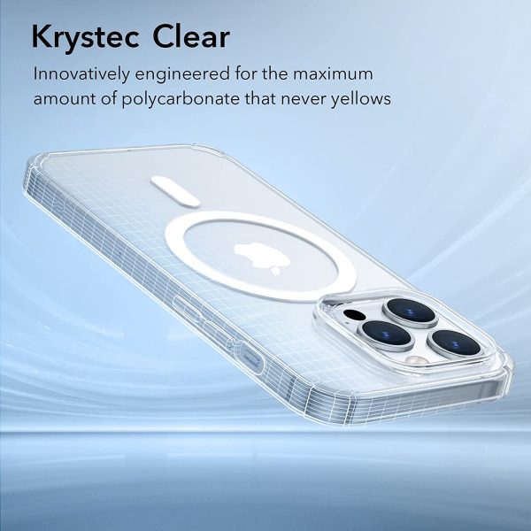 716UsI19yvL._AC_SL1500_ Apple iPhone 14 Pro Max Krystec Case with Halolock Ultra-Yellowing Resistant with Shockproof Military-Grade Protection and Polycarbonate Buttons - Clear - Image 7