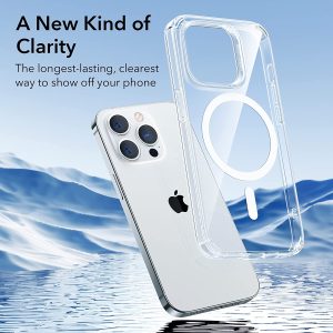 Apple iPhone 14 Pro Max Krystec Case with Halolock Ultra-Yellowing Resistant with Shockproof Military-Grade Protection and Polycarbonate Buttons - Clear - Image 8