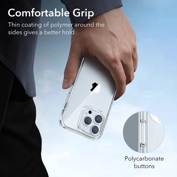 71GMaIGzSGL._AC_SL1500_ Apple iPhone 14 Pro Krystec Case Reduced Yellowing Resistant with Shockproof Military-Grade Protection and Polycarbonate Buttons - Clear - Image 4