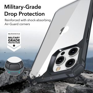 Apple iPhone 14 Pro Air Armor Rugged TPU Case - Clear Black - Image 2