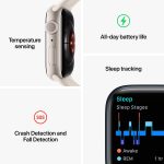 Apple Watch Series 8 - GPS, 45mm - Starlight Aluminum Case with Starlight Sport Band - Image 3