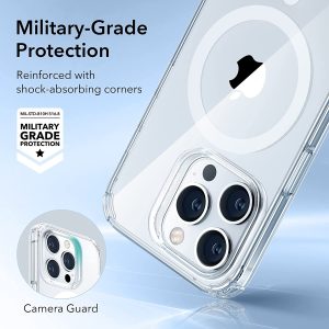 Apple iPhone 14 Pro Max Krystec Case with Halolock Ultra-Yellowing Resistant with Shockproof Military-Grade Protection and Polycarbonate Buttons - Clear - Image 5
