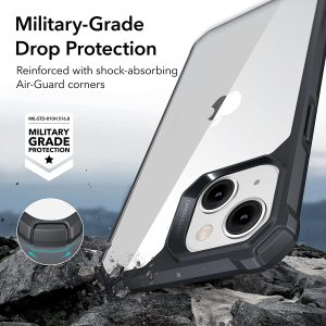 Apple iPhone 14 Plus Air Armor Rugged TPU Case - Clear Black - Image 3