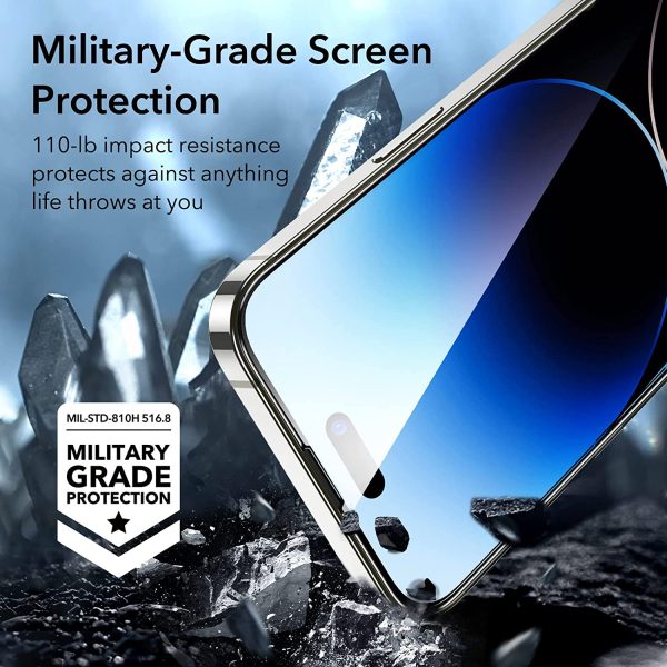 71ZFMwFBTrL._AC_SL1500_ Apple iPhone 14 Pro Armorite Super Tough Glass Protector 2 PACK with Easy Installation Frame by ESR - Image 5