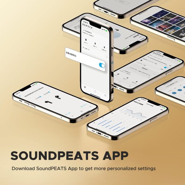 SoundPEATS Air3 Deluxe Wireless Earbuds Bluetooth 5.2 Earphones with QCC3040 aptX-Adaptive, TrueWireless Mirroring, 4 Microphones and CVC 8.0 for Clear Calls, 14.2mm Driver, Total 22Hrs, App Support - Black - BB - Image 4